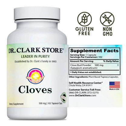 Dr Clark Store Cloves Vegetarian 500mg | 102 Tapioca Capsules Pack of 2 | Liver & Circulation Support BritishVita | Premium UK Vitamins & Wellness Supplements