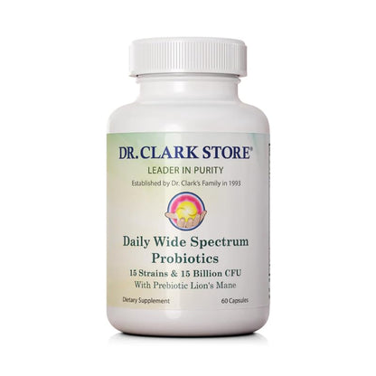 Dr Clark Store Daily Probiotics 15B CFU, 60 Capsules | Gut Health & Immune Support