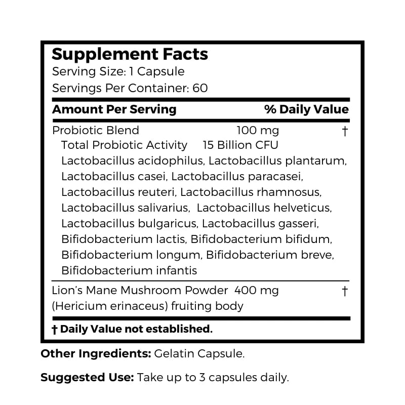 Dr Clark Store Daily Probiotics 15B CFU, 60 Capsules | Gut Health & Immune Support