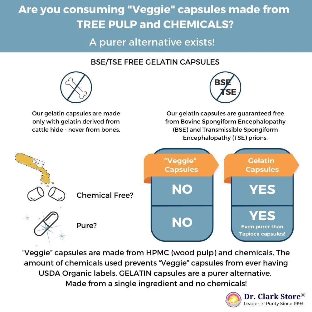 Dr Clark Store Rose HIPS Supplement, 500 MG, 100 Gelatin Capsules (Pack of 2)