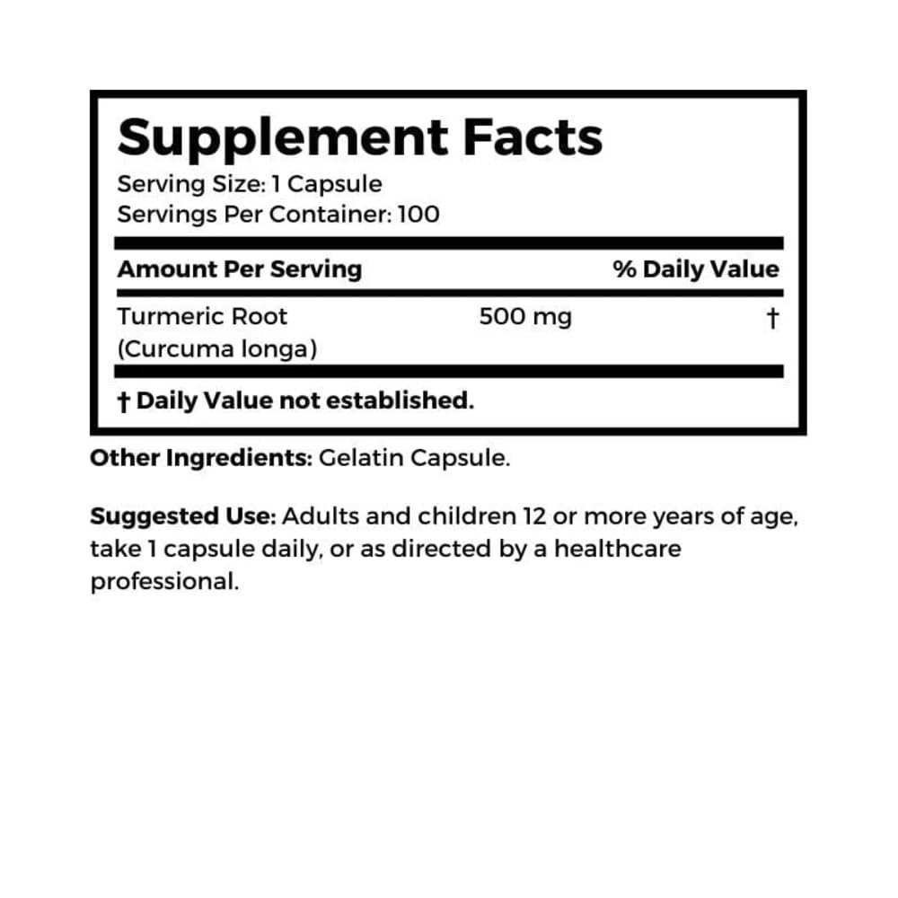 Dr Clark Store Turmeric Curcumin 500mg – 100 Capsules | Immune Support, Vegan, Non-GMO
