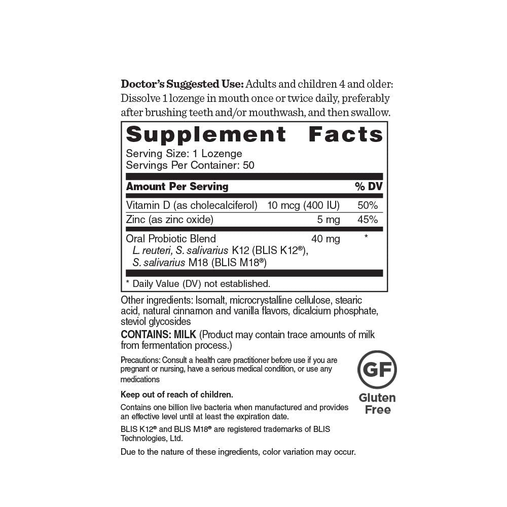 Healthy Directions Probiotic Advantage – Oral Sinus Probiotics for Mouth, Teeth & Gums (Sugar-Free Cinnamon, 50 Lozenges)