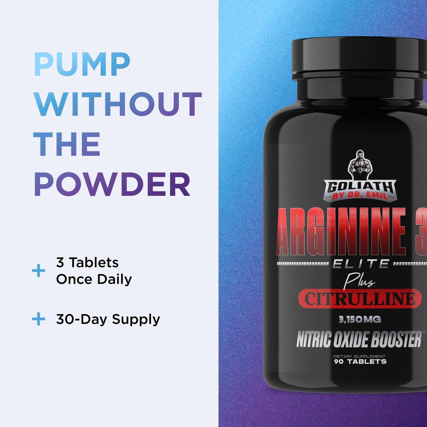 Dr. Emil Elite L Arginine 3150mg + L-Citrulline | Nitric Oxide Booster - 90 Tablets