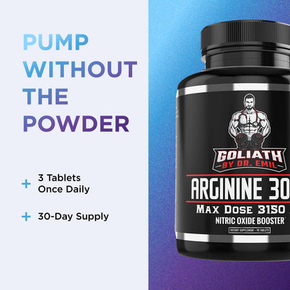 Dr. Emil L-Arginine 3150mg | 90 Tablets | Nitric Oxide, Vascularity & Heart Health