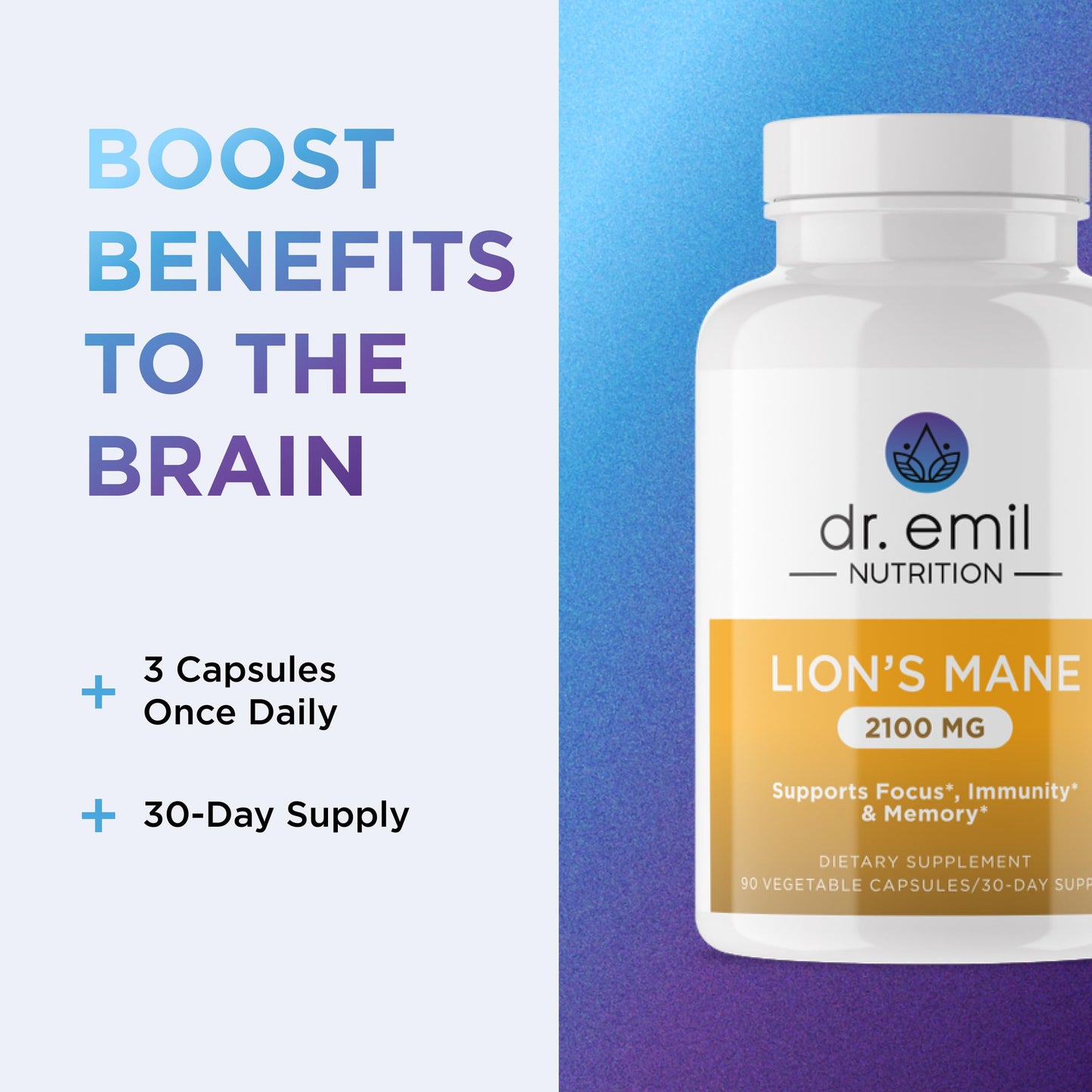 Dr. Emil Nutrition 2100mg Organic Lion's Mane – Focus & Cognition