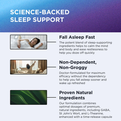 DR. EMIL NUTRITION EZ Doze Melatonin-Free Natural Sleep Aid with L-Theanine, GABA & 5HTP – Extra Strength Sleeping Pills for Adults – 60 Veggie Capsules