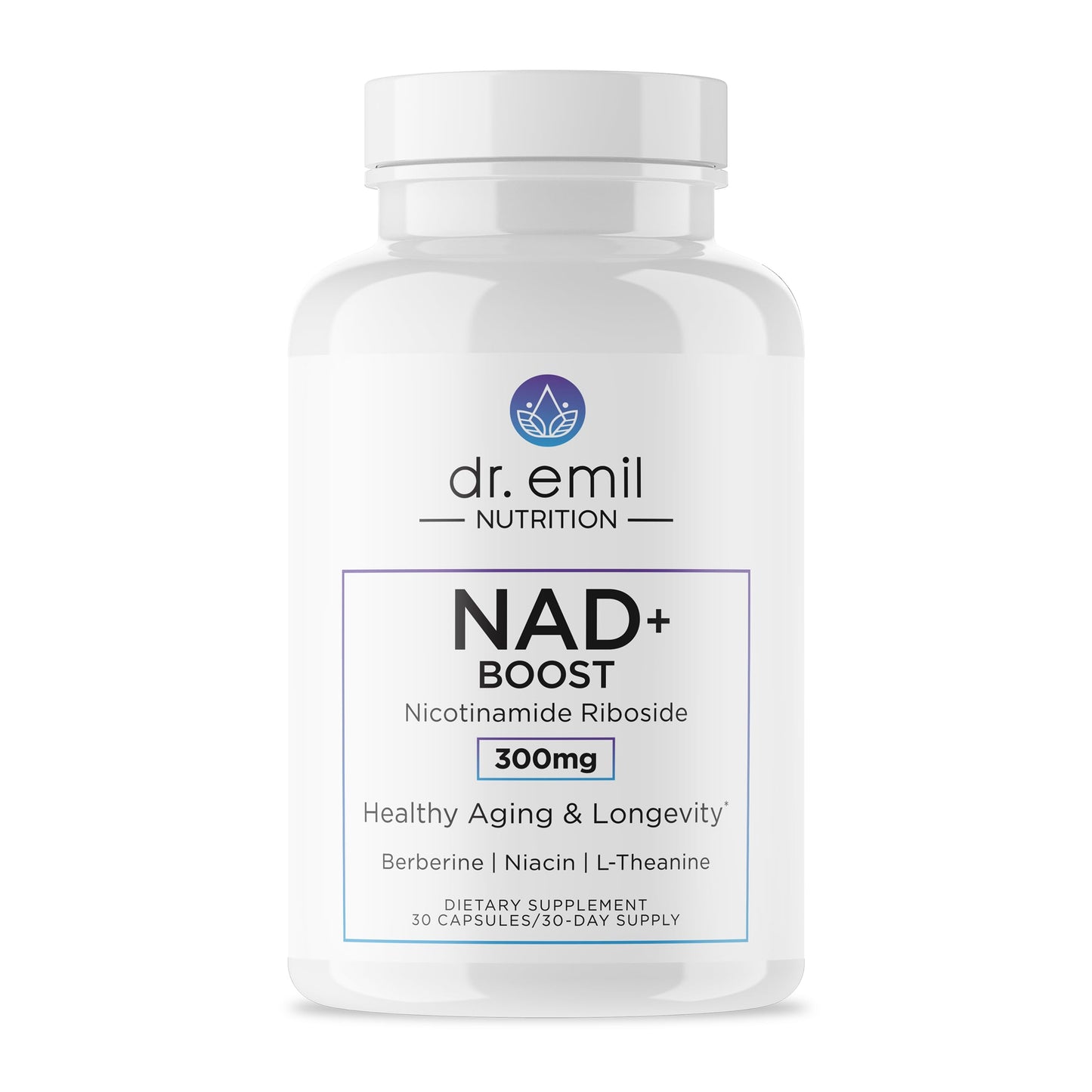 DR. EMIL NUTRITION NAD+ Boost – Nicotinamide Riboside NAD+ Supplement for Longevity, Healthy Aging & Cellular Regeneration | Berberine, L-Theanine & Niacin | 30-Day Supply