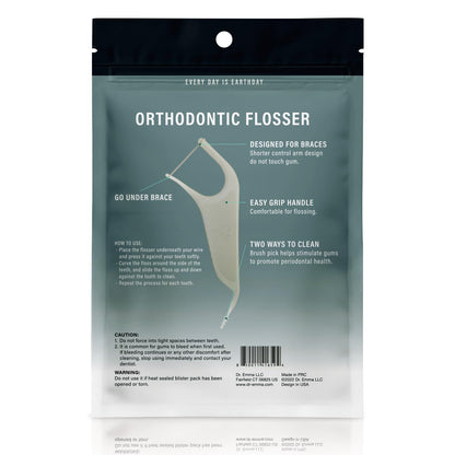 Dr. Emma Orthodontic Flossers for Braces – Mint Flavor, 60 Count/Bag (Gray, 2-Pack)