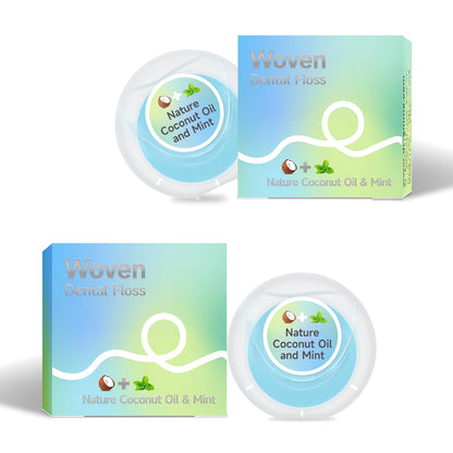 Dr. Emma Woven Dental Floss – Coconut Oil Infused, Expanding, Mint, 33 yd (Pack of 2)