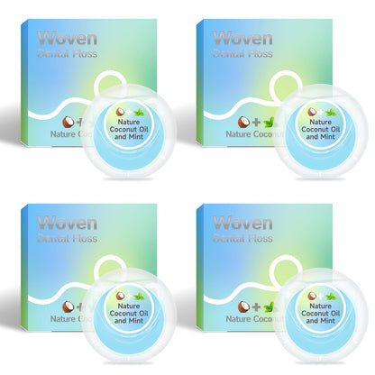 Dr. Emma Woven Coconut Oil-Infused Expanding Dental Floss – Mint, 33 yd, Pack of 4