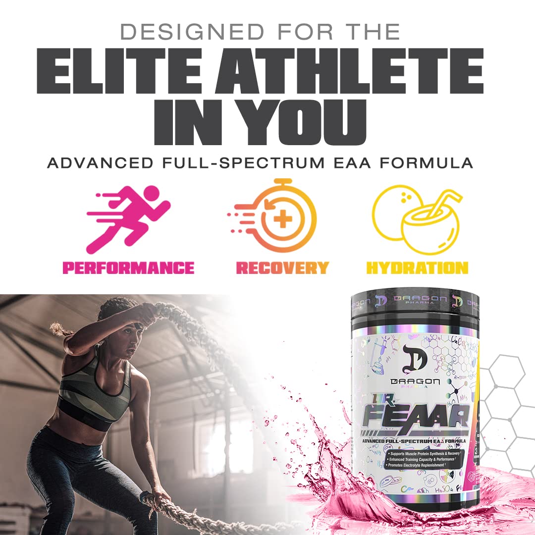 Dr. FEAAR Advanced Full-Spectrum EAA Matrix | Dragon Pharma – 30 Servings, Peach Guava