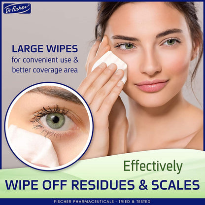 Dr. Fischer Eyelid Wipes – Hypoallergenic, Preservative-Free Eye Cleaning Wipes (Twin Pack)