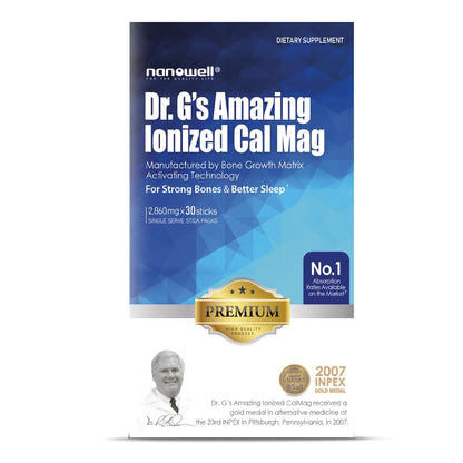 Dr. G's Ionized Cal Mag 2,860mg - Premium Calcium & Magnesium Bone Strength Supplement | 30 Sticks