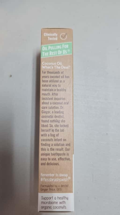 Dr. Ginger's Coconut Oil Fluoride Free Toothpaste - 4oz Pack of 2