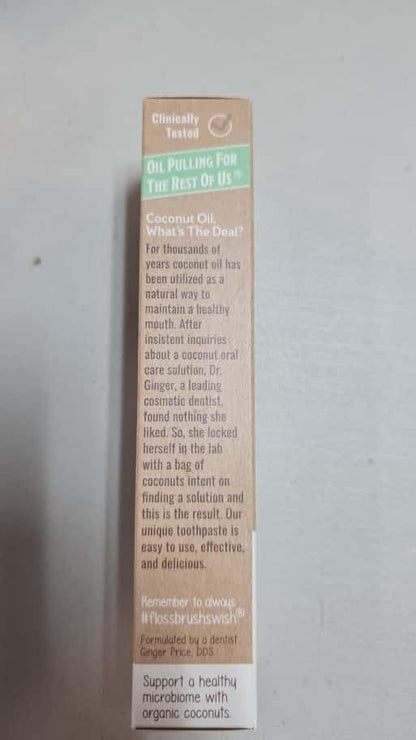 Dr. Ginger's Coconut Oil Fluoride Free Toothpaste - 4oz Pack of 2