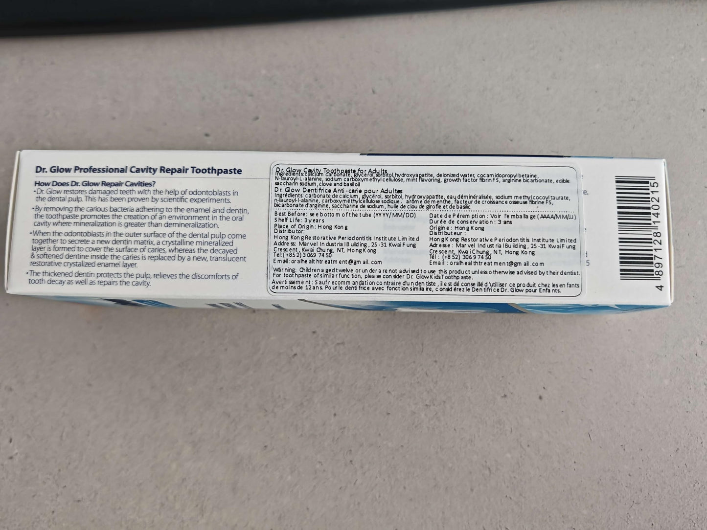 Dr. Glow Cavity Repair Toothpaste – Fluoride-Free Remineralizing Hydroxyapatite