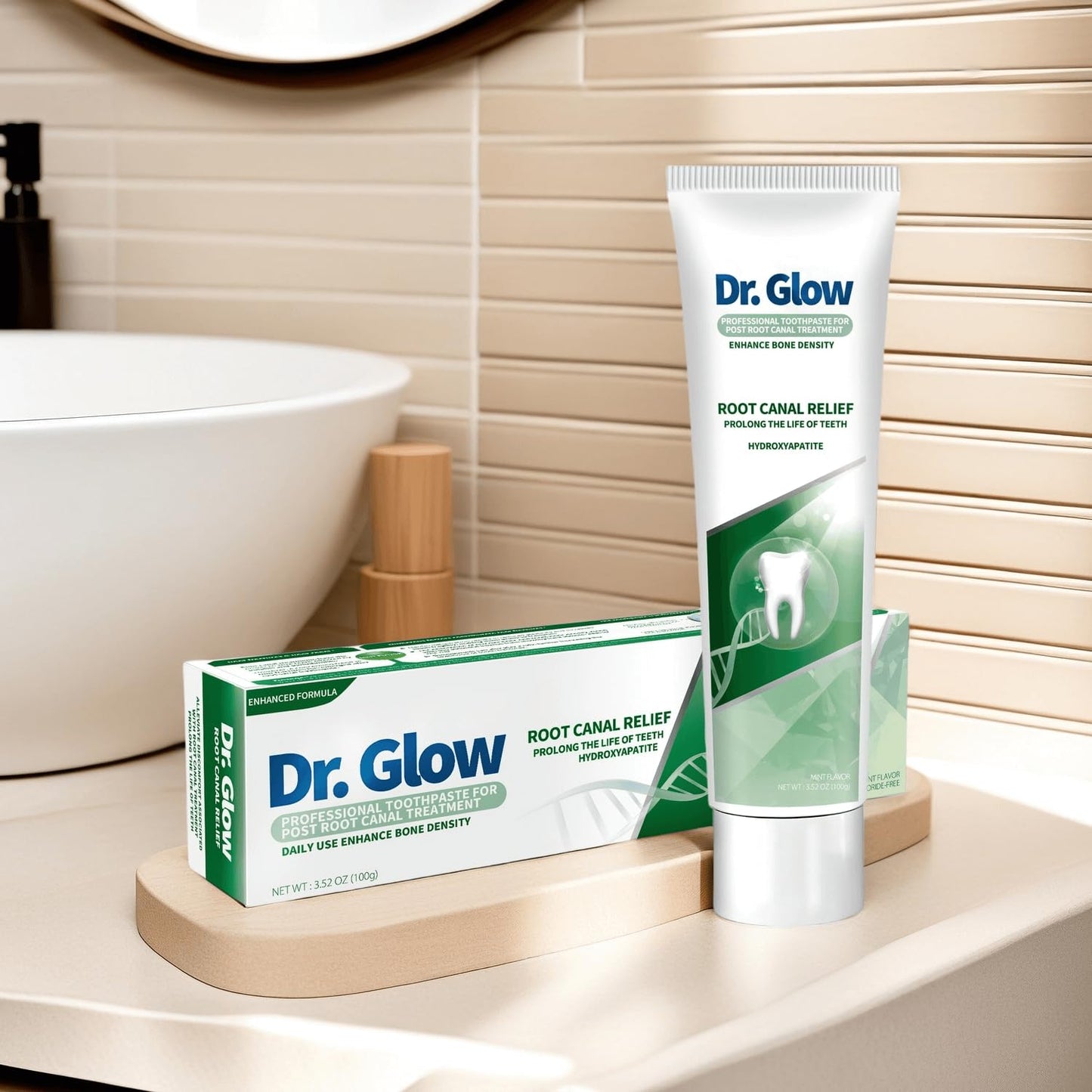 Dr. Glow Post-Root-Canal Toothpaste – Remineralizing Hydroxyapatite, Fluoride Free