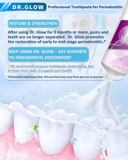 Dr. Glow Gum Repair Toothpaste – Receding Gums, Periodontal Health, Bad Breath (2 Tubes)