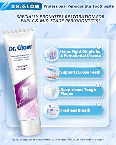 Dr. Glow Gum Repair Toothpaste – Receding Gums, Periodontal Health, Bad Breath (2 Tubes)