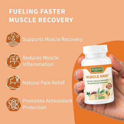 DR.HERBAL WELL Muscle Ease – Fast-Acting Joint, Muscle & Nerve Support | 60 Capsules MAX-Strength