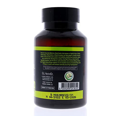 Dr. HERBALIST Black Seed Oil Capsules - 120 Count, 1600mg Per Serving | Organic Cold-Pressed Nigella Sativa