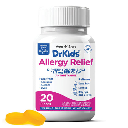 Dr. Kids Children's Allergy Relief Chewables Gels – Fantasy Fruit Flavor, 20 Count