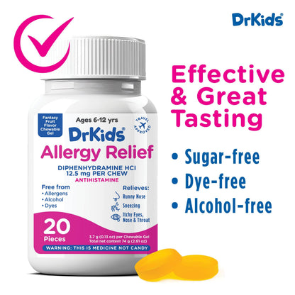 Dr. Kids Children's Allergy Relief Chewables Gels – Fantasy Fruit Flavor, 20 Count