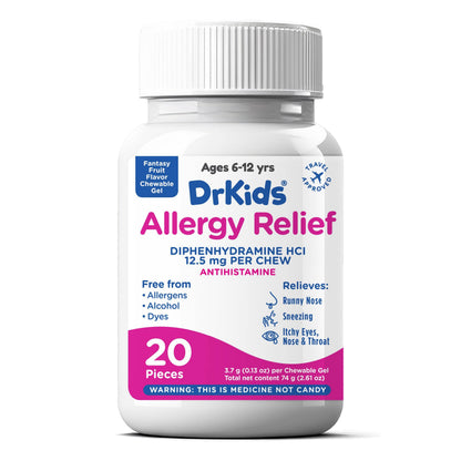 Dr. Kids Children's Allergy Relief Chewables Gels – Fantasy Fruit Flavor, 20 Count