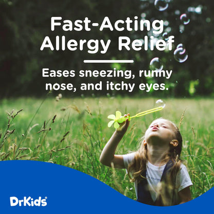Dr. Kids Diphenhydramine Allergy Relief for Kids — Pre-Measured Vials, Mixed Berry (Ages 6–12)