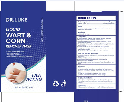 Dr. Luke Plantar Wart Remover Freeze Off – 17% Salicylic Acid Wart & Corn Care, 0.5 oz
