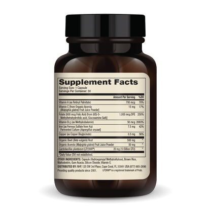 Dr. Mercola Blood Boost with Iron – 7.5 mg Iron, 30 Capsules | Non-GMO, Gluten Free, Soy Free
