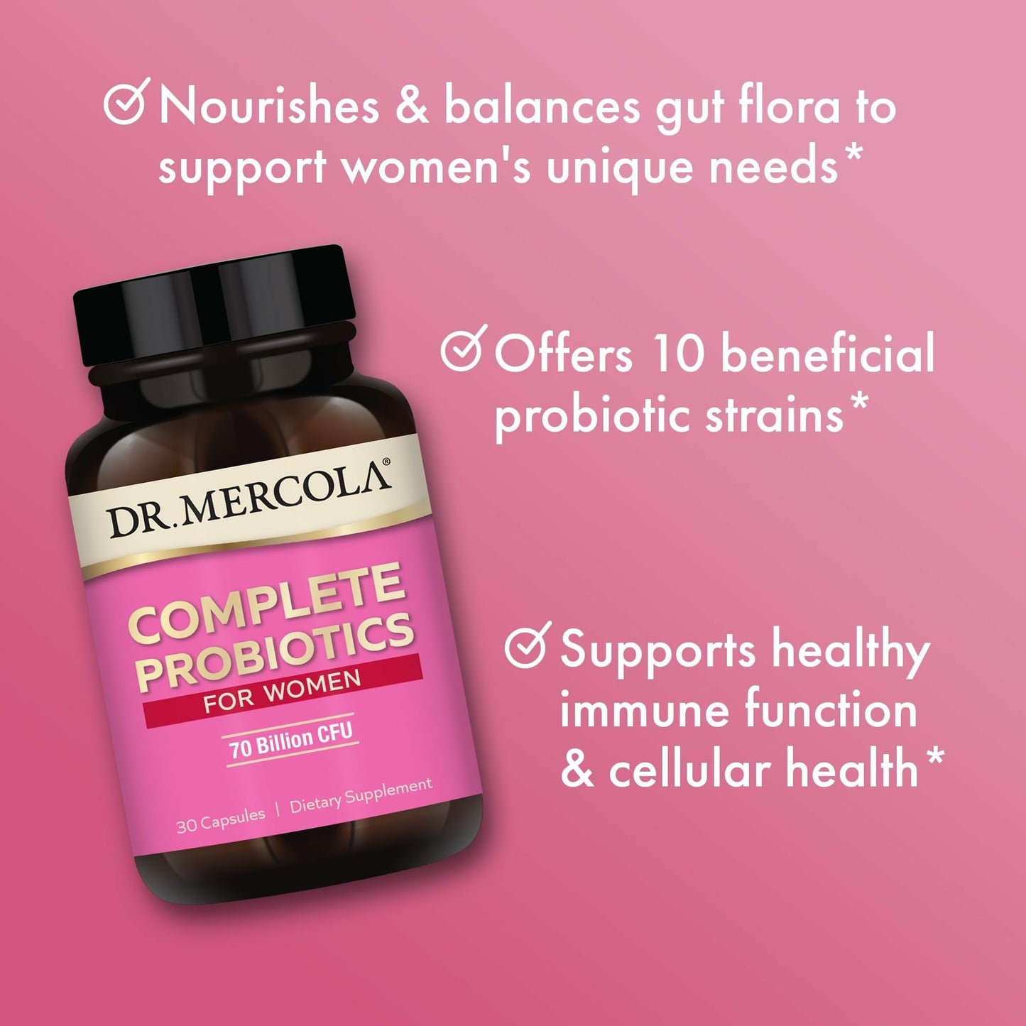 Dr. Mercola Complete Probiotics for Women - 30 Servings | Gut, Vaginal & Immune Health
