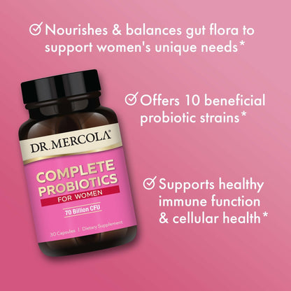 Dr. Mercola Complete Probiotics for Women - 30 Servings | Gut, Vaginal & Immune Health