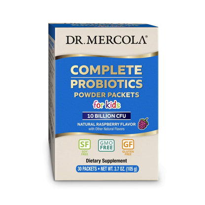 Dr. Mercola Complete Probiotics Powder Packets for Kids – 30 Packets, 10 Strains
