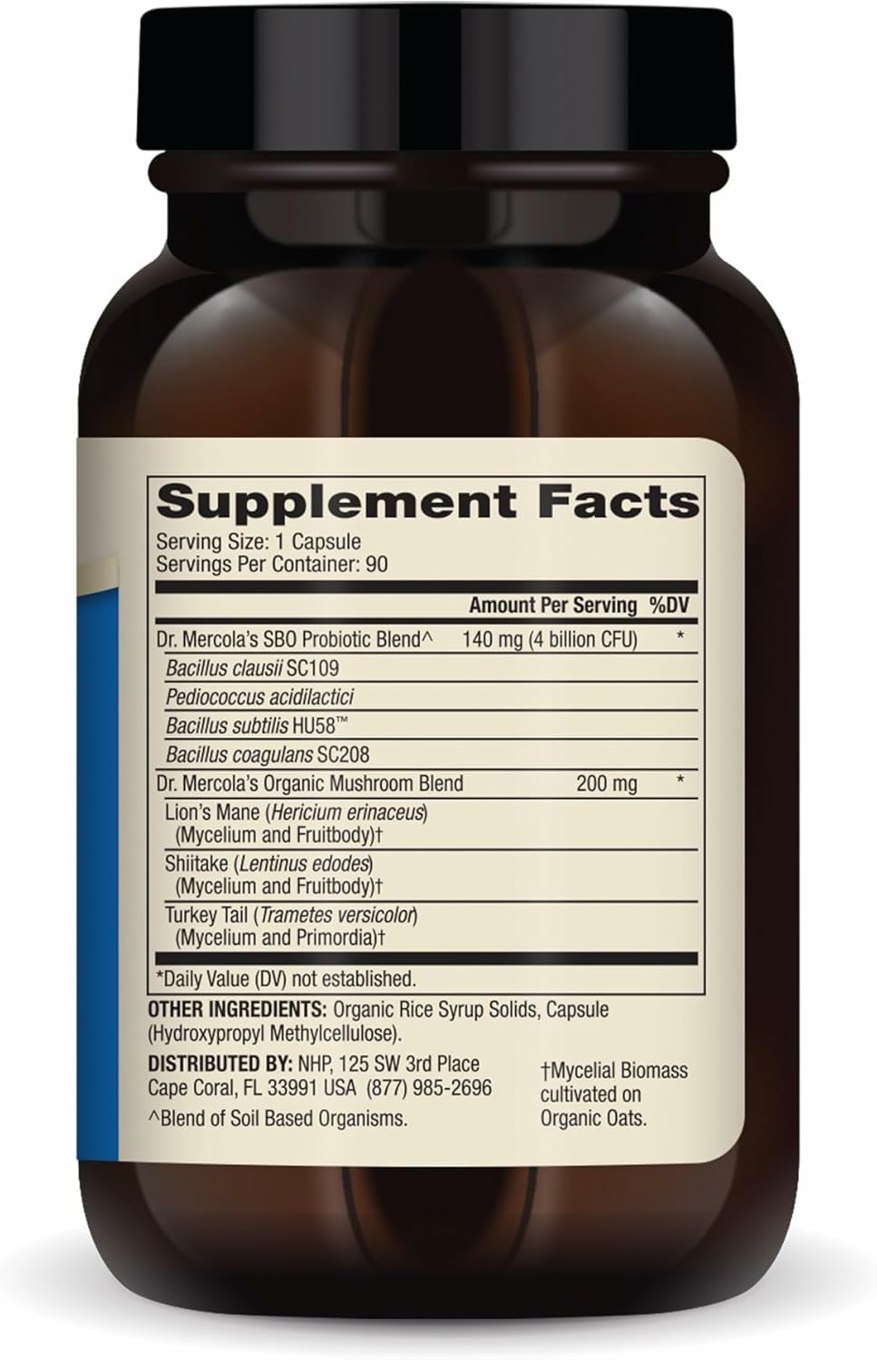 Dr. Mercola Complete Probiotics SBO – 4 Billion CFU for Gut Health, Immune Support | Non-GMO, Gluten-Free & Soy-Free – 90 Capsules