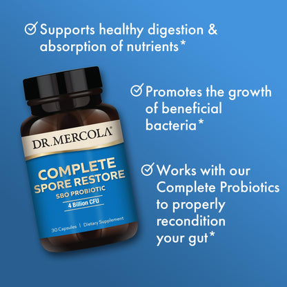 Dr. Mercola Complete Spore Restore - 30 Servings, 4 Billion CFU Probiotic
