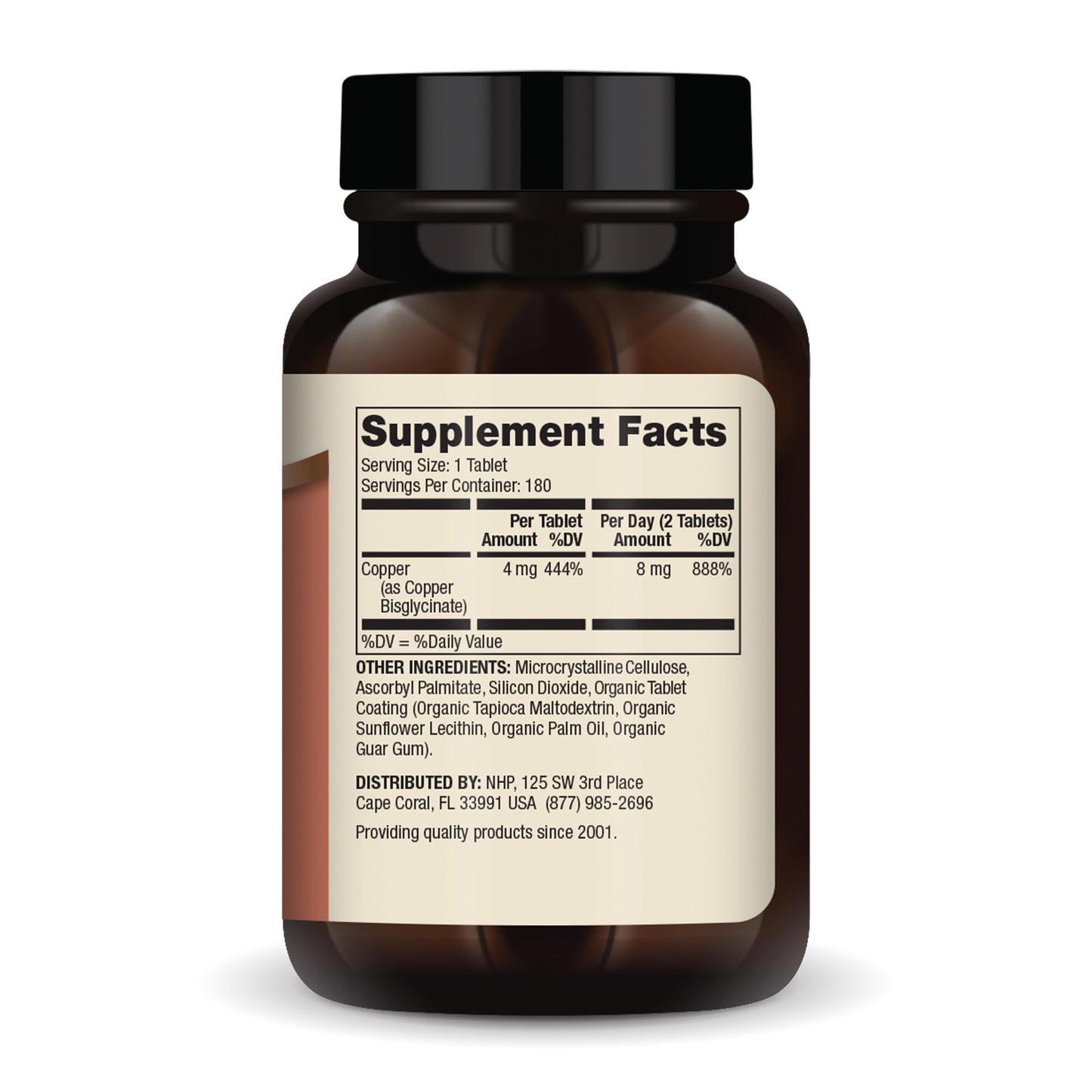 Dr. Mercola Copper Bisglycinate - 90 Servings (180 Tablets) | 8 mg Daily | Non-GMO