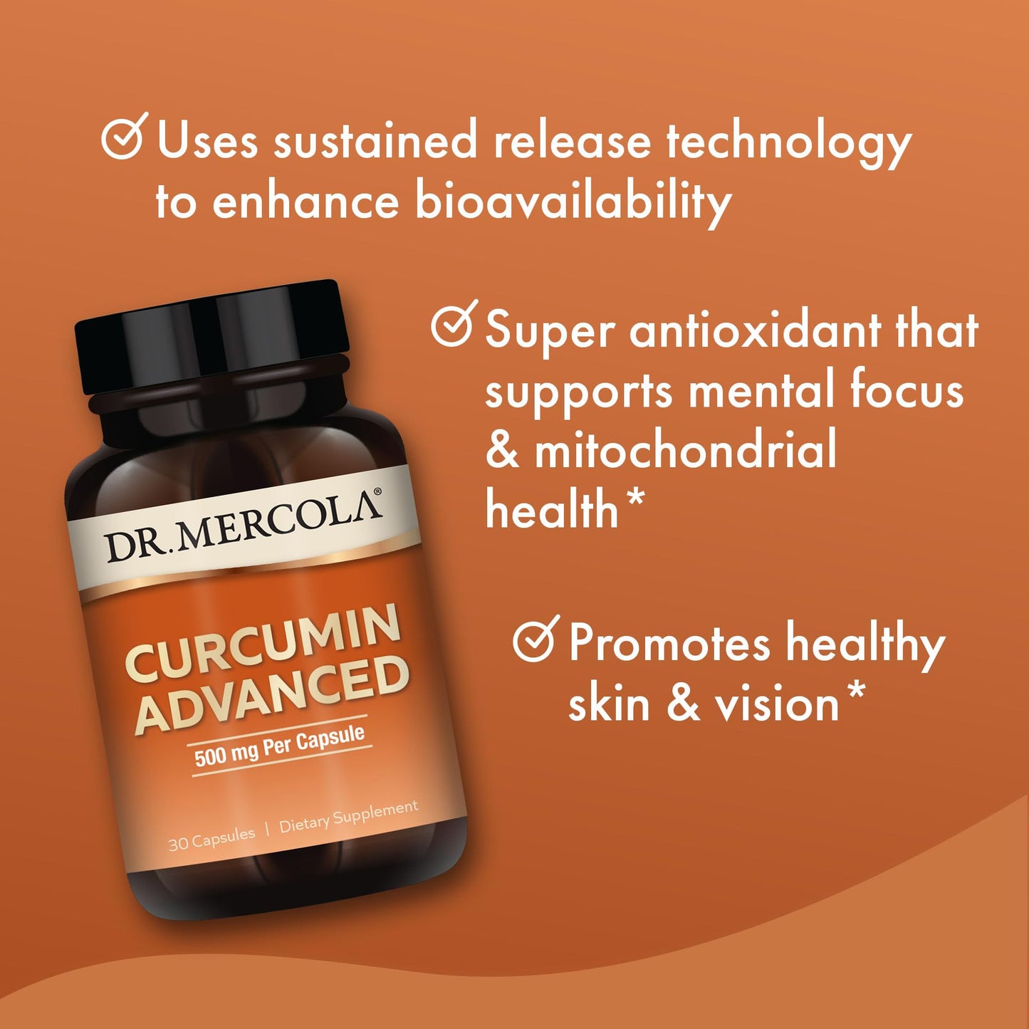 Dr. Mercola Curcumin Advanced - 500 mg Curcumin, 95% Curcuminoids, 30 Servings