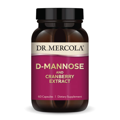 Dr. Mercola D-Mannose and Cranberry Extract – 30 Servings (60 Capsules) | Supports Urinary Tract Health | Non-GMO