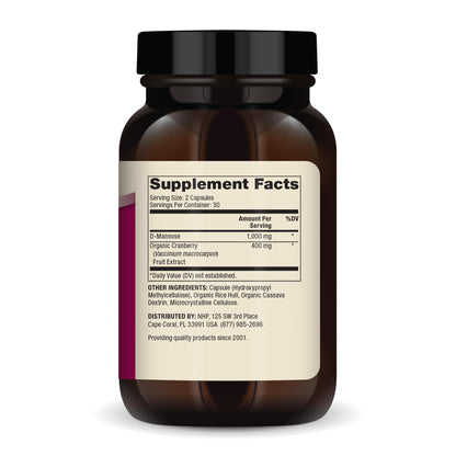 Dr. Mercola D-Mannose and Cranberry Extract – 30 Servings (60 Capsules) | Supports Urinary Tract Health | Non-GMO