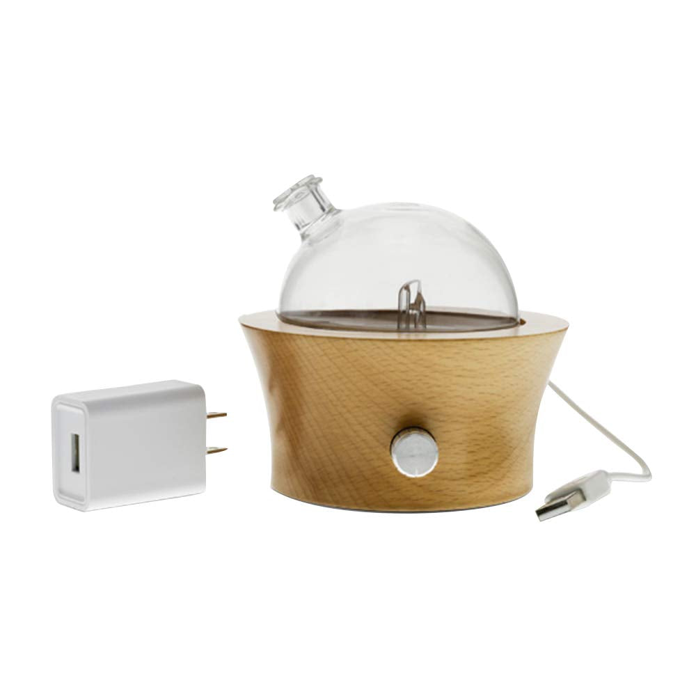 Dr. Mercola Dry Aroma Diffuser - Waterless Beechwood & Glass Diffuser for Essential Oils