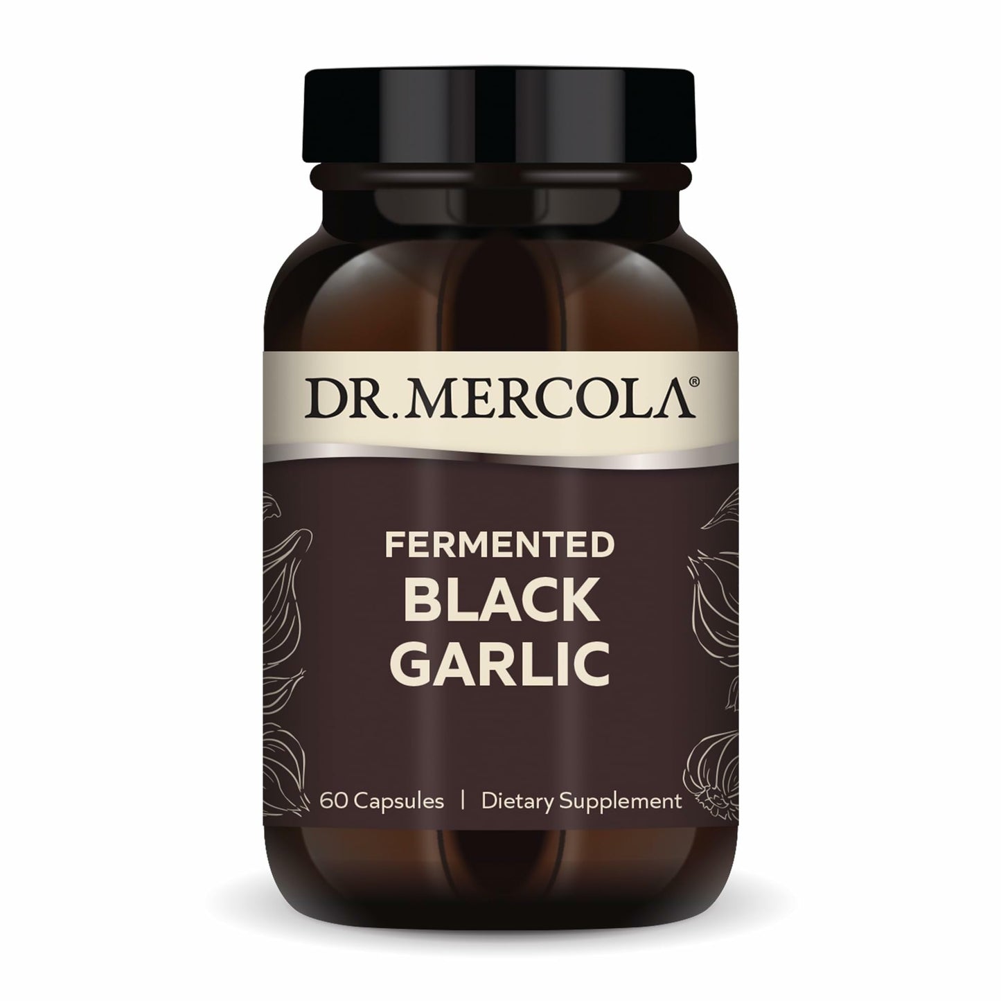 Dr. Mercola Fermented Black Garlic – Immune, Cellular & Heart Health Support | 60 Capsules (30 Servings) – Non-GMO, Gluten-Free & Soy-Free