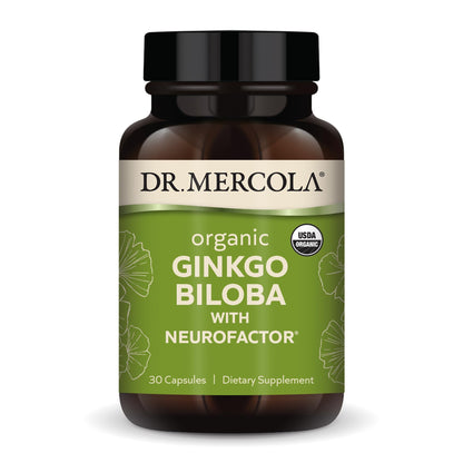 Dr. Mercola Organic Ginkgo Biloba with NeuroFactor – Brain Health Support – 30 Capsules