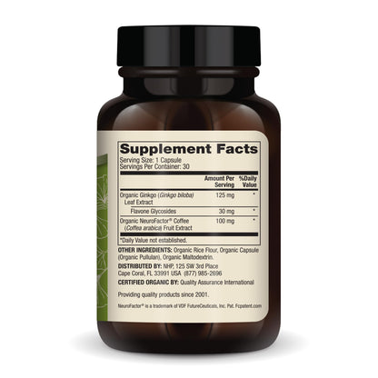 Dr. Mercola Organic Ginkgo Biloba with NeuroFactor – Brain Health Support – 30 Capsules