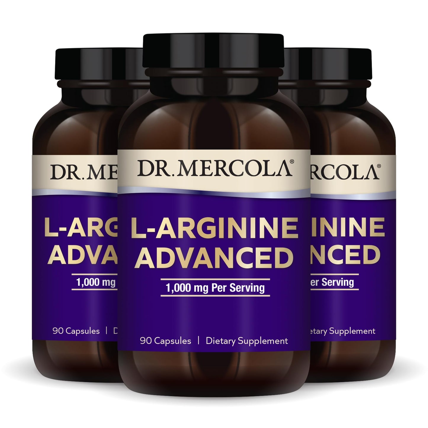 Dr. Mercola L-Arginine Advanced - 30 Servings (90 Capsules) | 1000 mg per Serving | Non-GMO Dietary Supplement