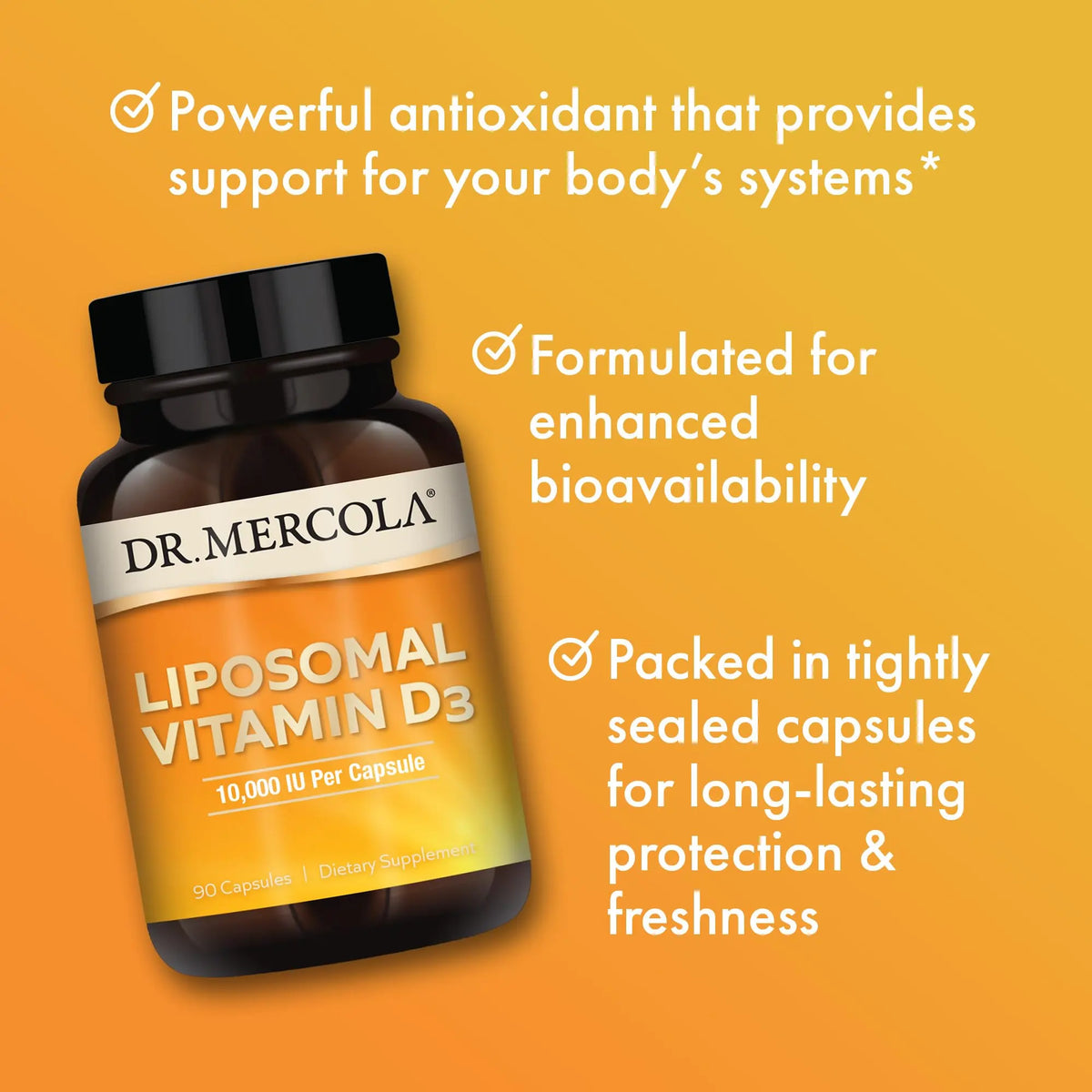 Dr. Mercola Liposomal Vitamin D3 10,000 IU – Immune, Heart & Bone Support – 90 Capsules BritishVita | Premium UK Vitamins & Wellness Supplements
