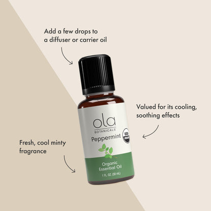 Dr. Mercola Ola Botanicals Organic Peppermint Essential Oil (1 oz) – Stimulating & Soothing