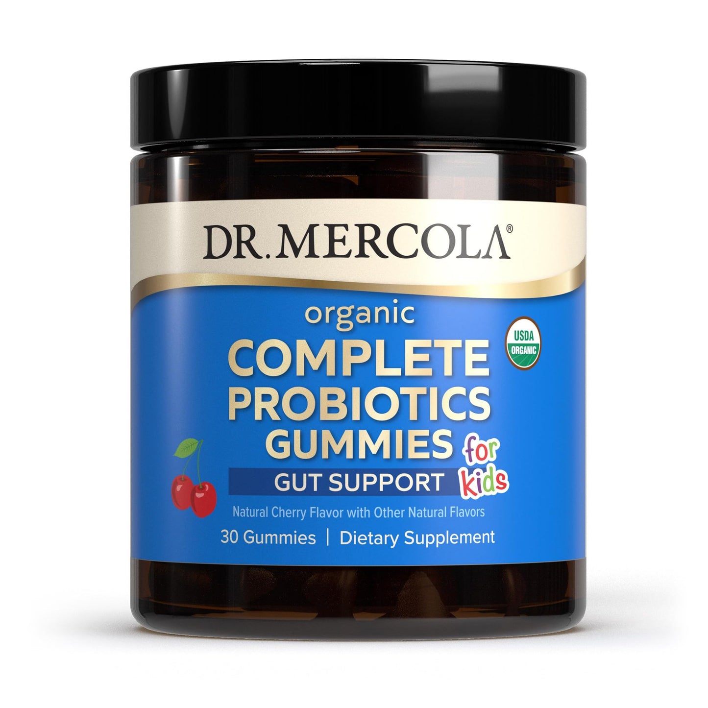 Dr. Mercola Organic Probiotics Gummies for Kids – 30 Servings, 1B CFU, Natural Cherry
