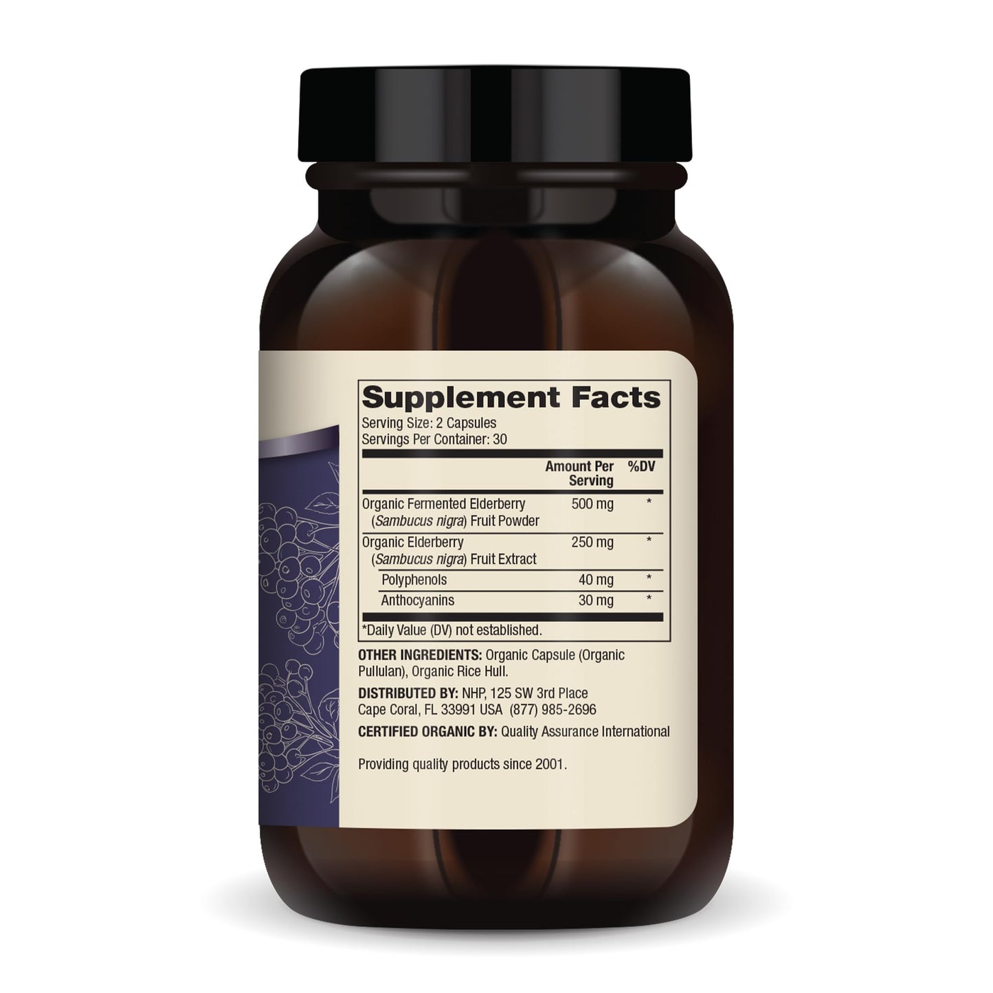 Dr. Mercola Organic Fermented Elderberry | 30 Servings, 60 Caps, USDA Organic