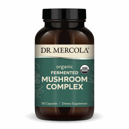Dr. Mercola Organic Fermented Mushroom Complex - Immune & Cellular Health - 90 Capsules (30 Servings) - Non-GMO & Gluten-Free